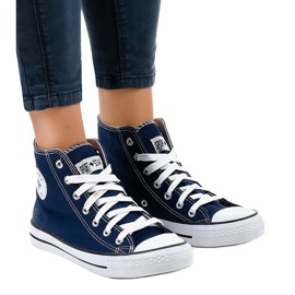 Navy blue classic high sneakers DTS8224-4 1