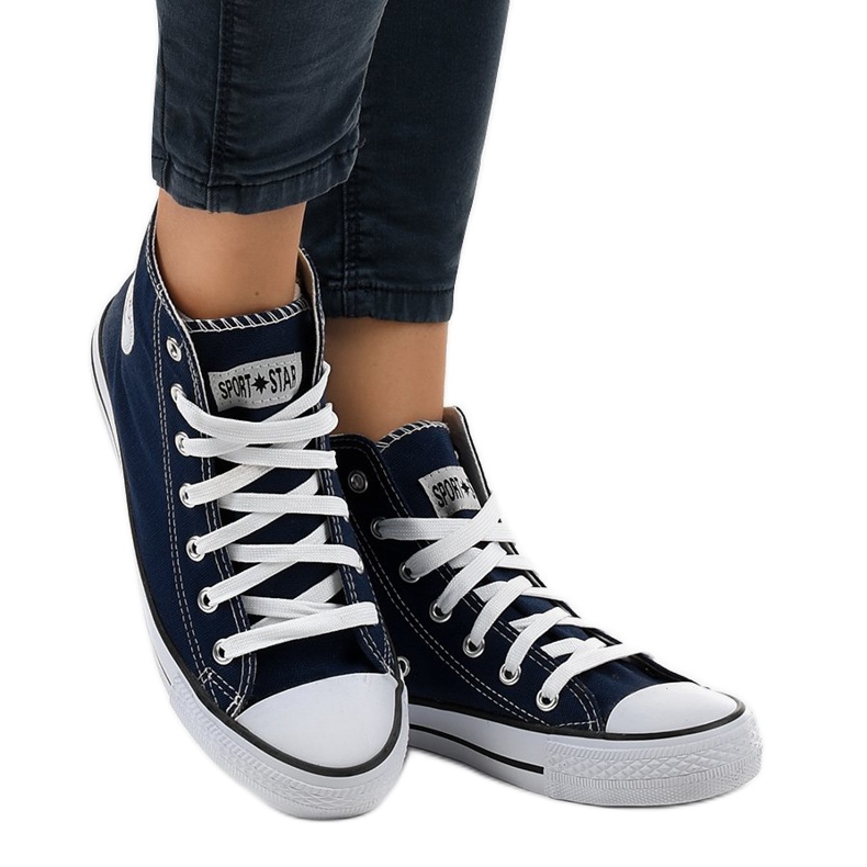 Navy blue classic high sneakers DTS8224-4 2 Navy blue classic high sneakers DTS8224-4 2