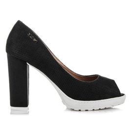 Vices Suede Open Toe Pumps black 1
