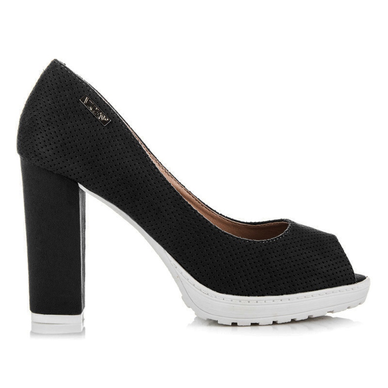 Vices Suede Open Toe Pumps black 1
