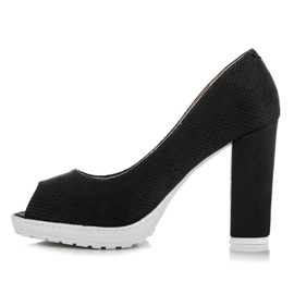 Vices Suede Open Toe Pumps black 2