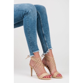 Vices Suede High Heels With Binding beige 2