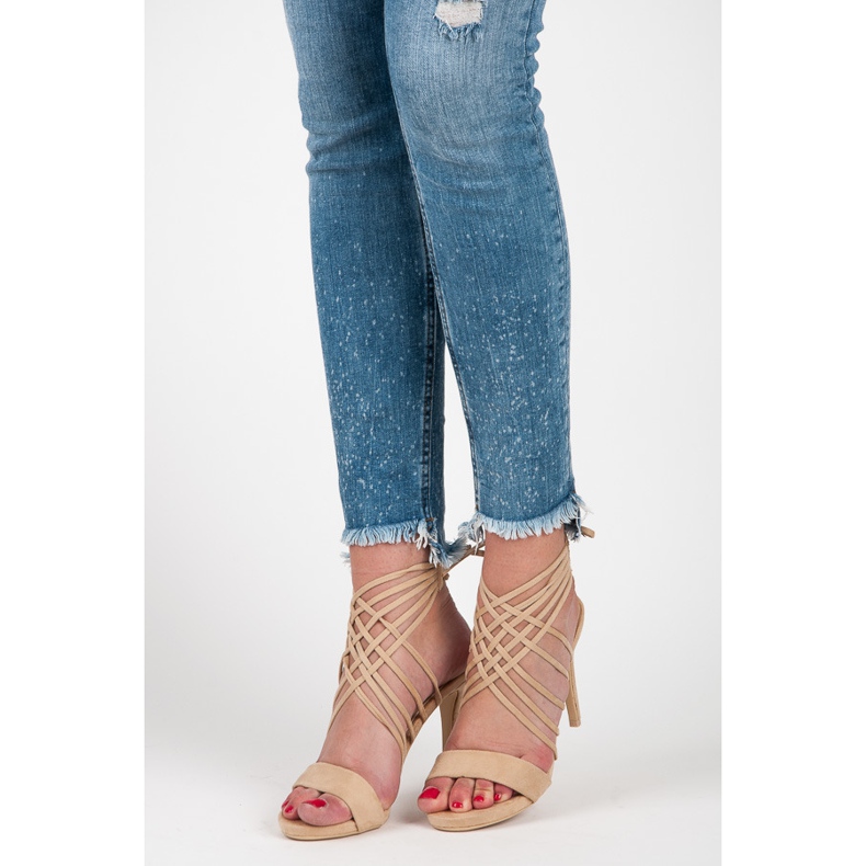 Vices Suede High Heels With Binding beige 1