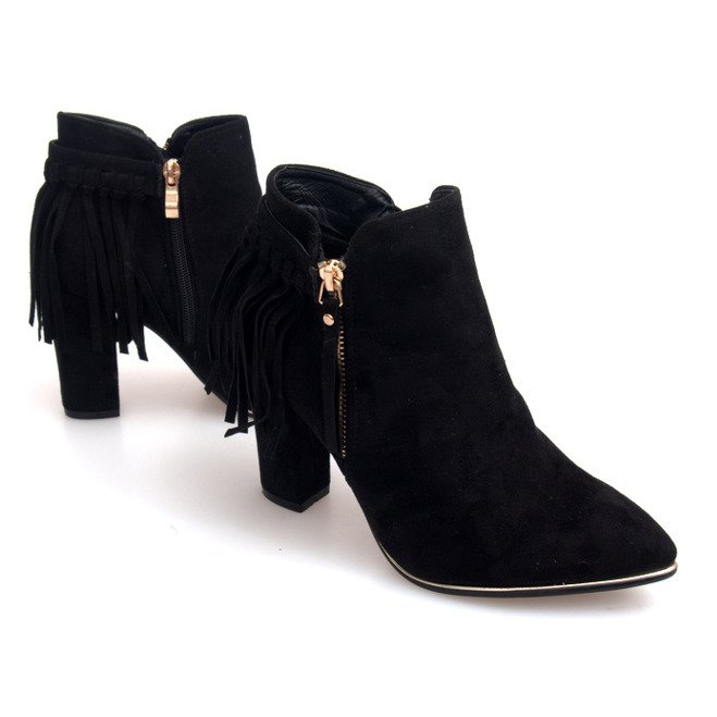 Suede High Heel Boots A989 Black 1