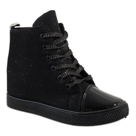 Black sneakers on the wedge DD385-1 1