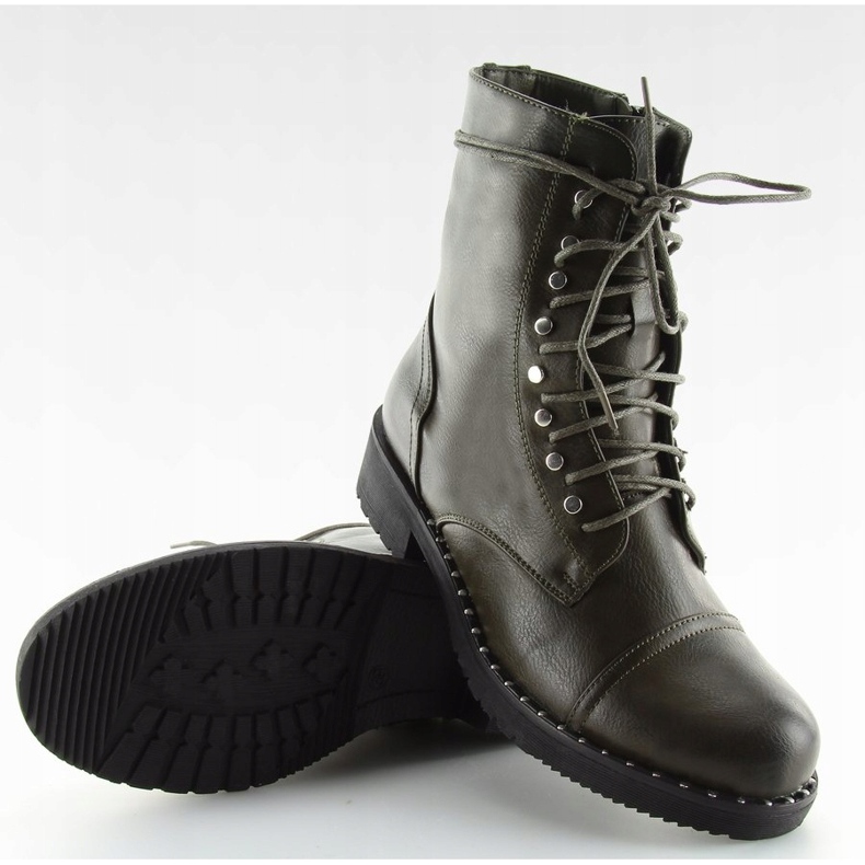 Green boots with studs B0-193 Green 1