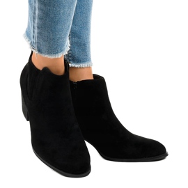 Black suede ankle boots on the SA-3338 post 1