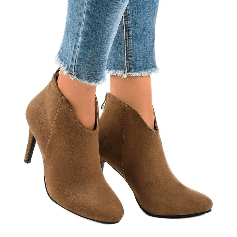 Brown suede ankle boots AF-02 1