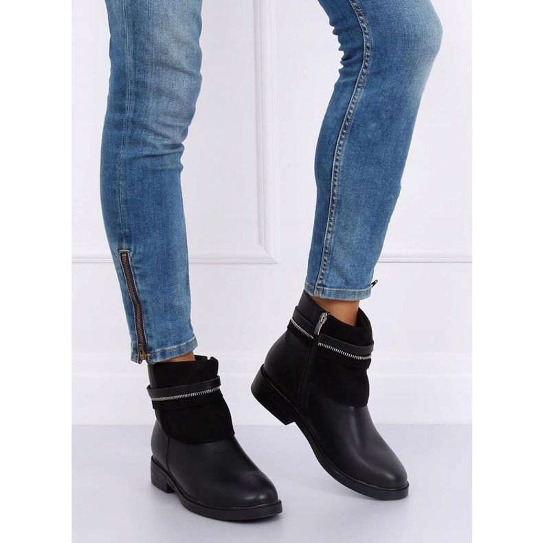 Black Chelsea boots for women HFN-2276-2 Black 1