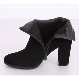 Elegant black high-heeled boots NS055P Black 2