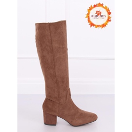 Brown high heels YQ218P Camel 1
