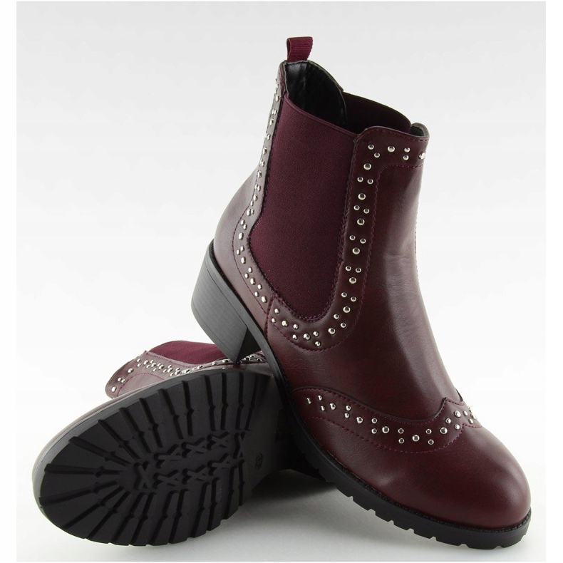 Jodhpur boots with maroon studs FC-H63 Wine red 1