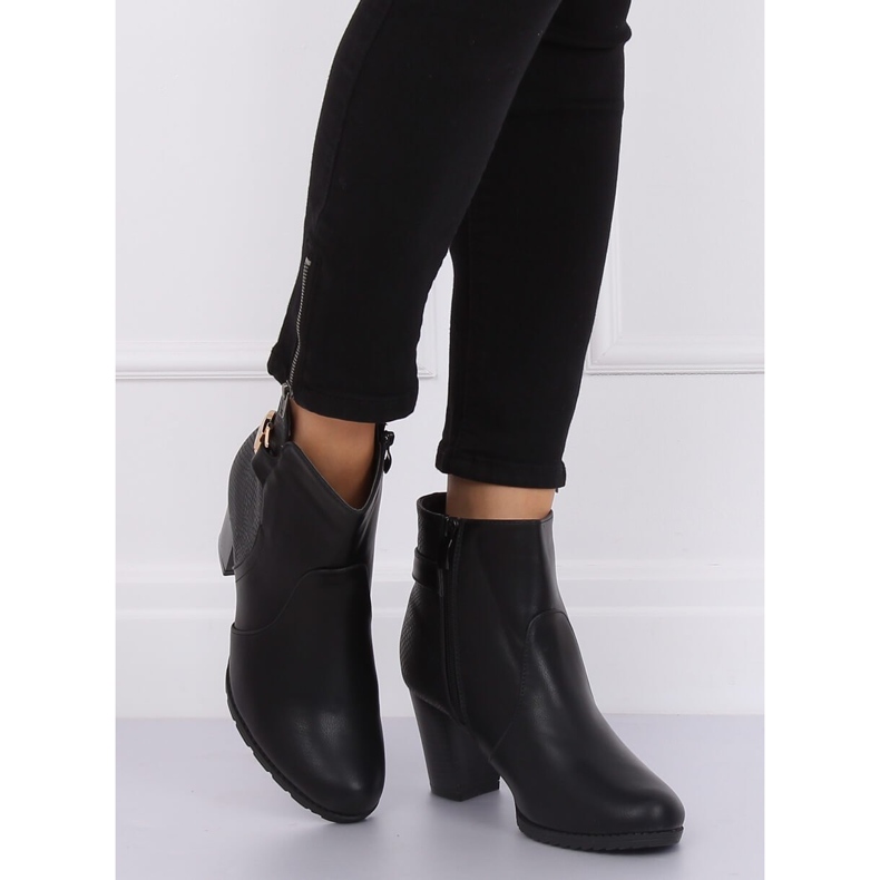 Black high-heeled boots F168 Black 2