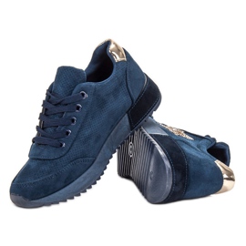 SHELOVET Navy blue suede sneakers 1 SHELOVET Navy blue suede sneakers 1