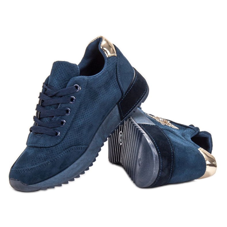 SHELOVET Navy blue suede sneakers 1 SHELOVET Navy blue suede sneakers 1