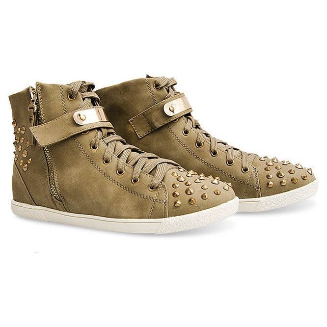 High Sneakers With Studs G911 Khaki green 1