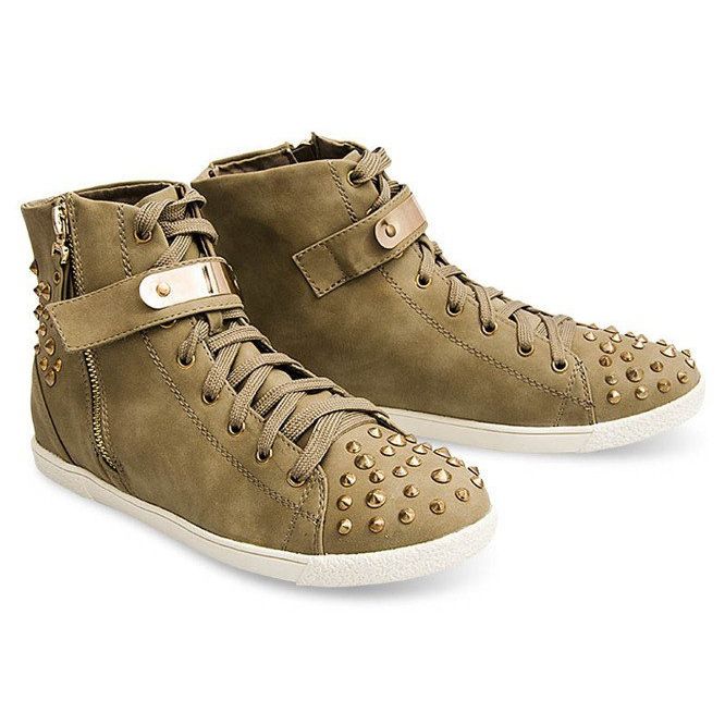 High Sneakers With Studs G911 Khaki green 2