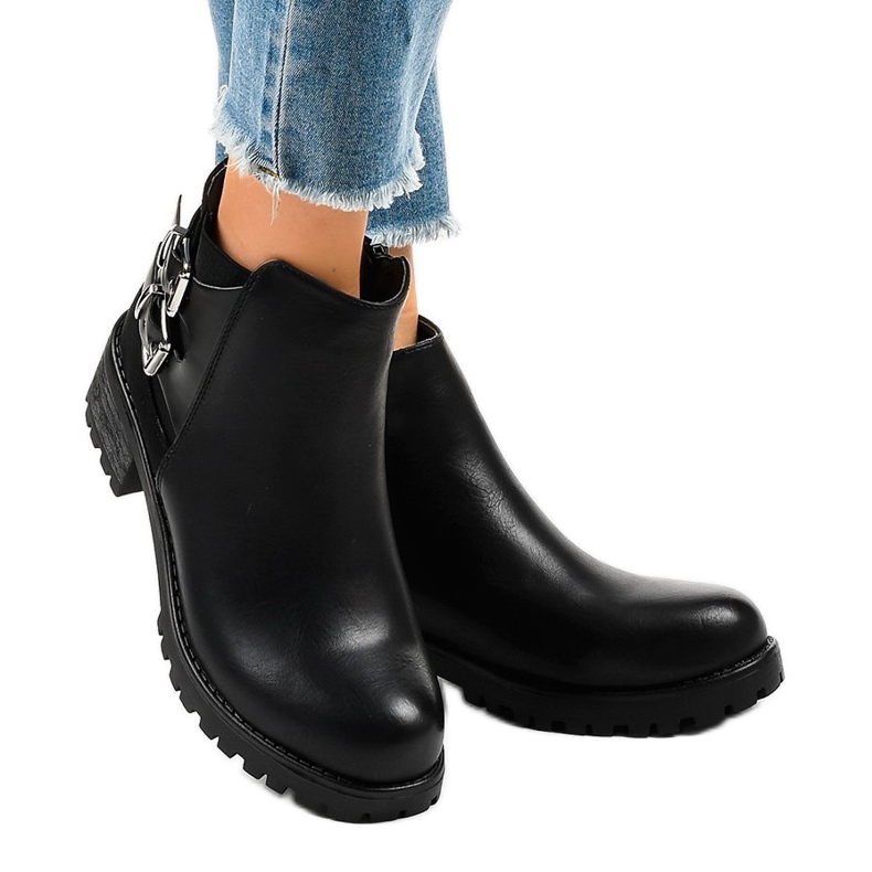 Ladies' black boots on a massive M181 sole 2