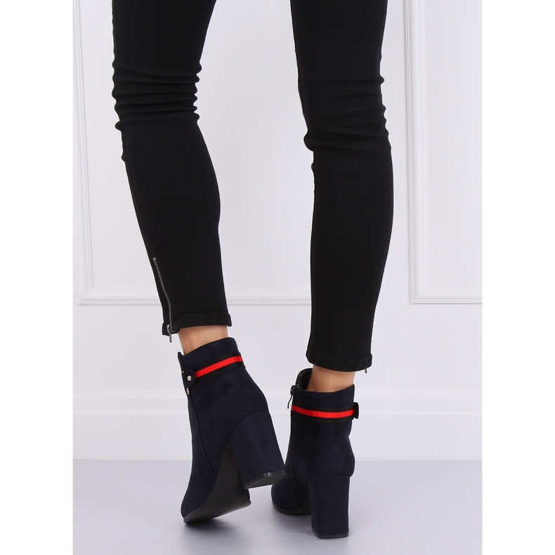 Navy blue high-heeled boots NC923 Navy 1