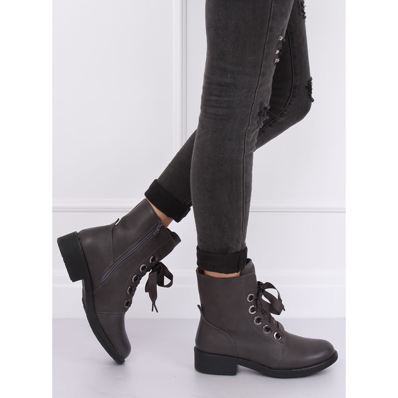 Gray Lace-up boots gray ZX2805 Gray grey 1