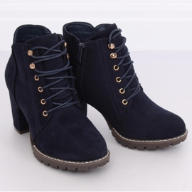Navy blue high-heeled boots 995-30 Navy 1