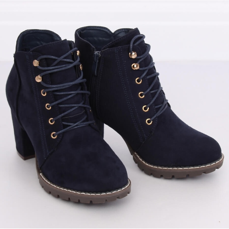 Navy blue high-heeled boots 995-30 Navy 1