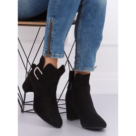 Black YL53 Black high-heeled boots 2