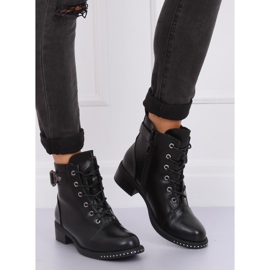 Black lace-up boots Y200 Black 1