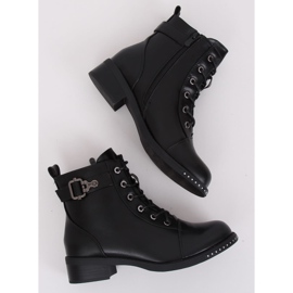 Black lace-up boots Y200 Black 2