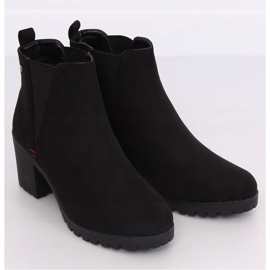 Black boots with wide heels W373 Black 1