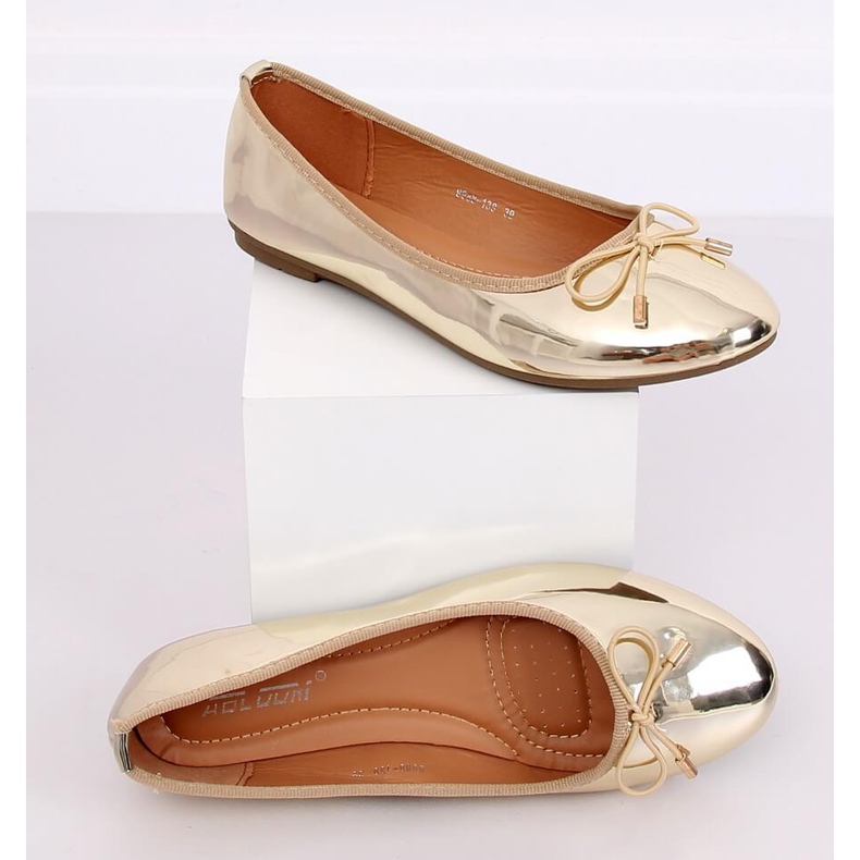 Metallic gold ballerinas 9988-139 Gold golden 1