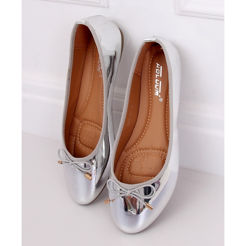 Silver metallic ballerinas 9988-139 Silver grey 1