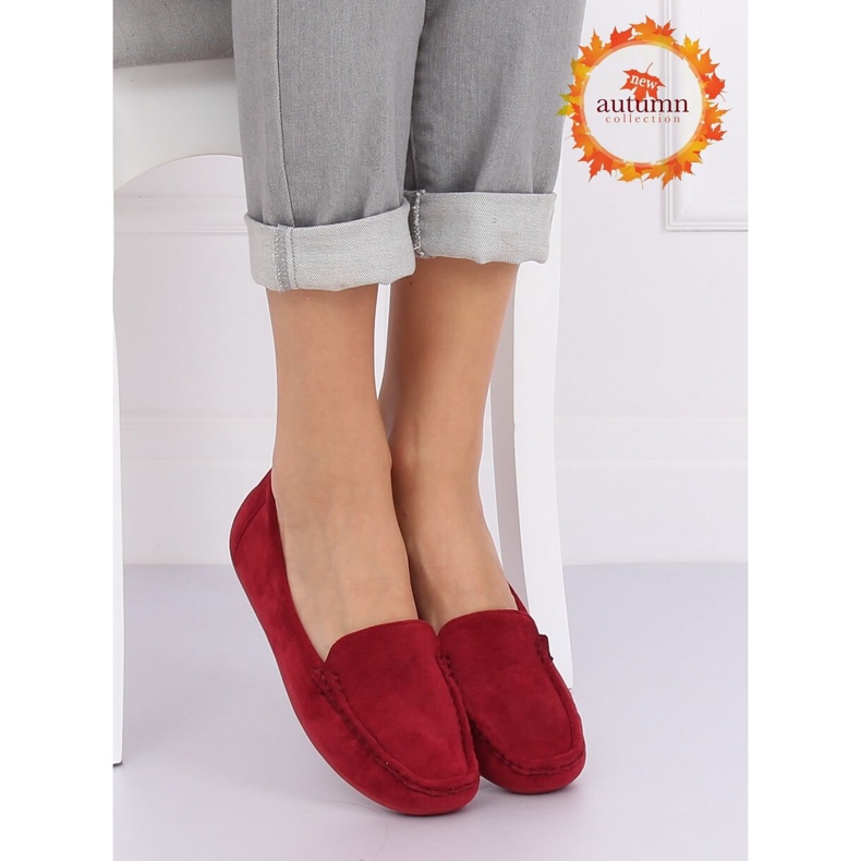 Women's maroon loafers R812-1 Wine red 1