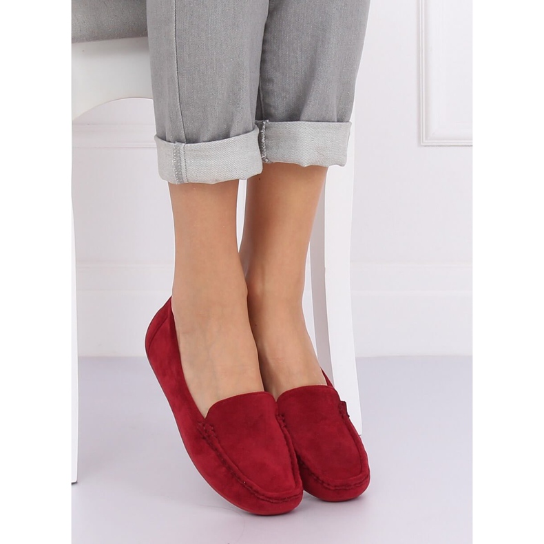 Women's maroon loafers R812-1 Wine red 2