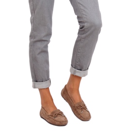 Women's beige loafers R812 Khaki brown multicolored 2