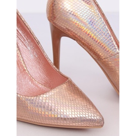 Pumps on a stiletto heel holographic champagne NF-52 Champagne pink 2