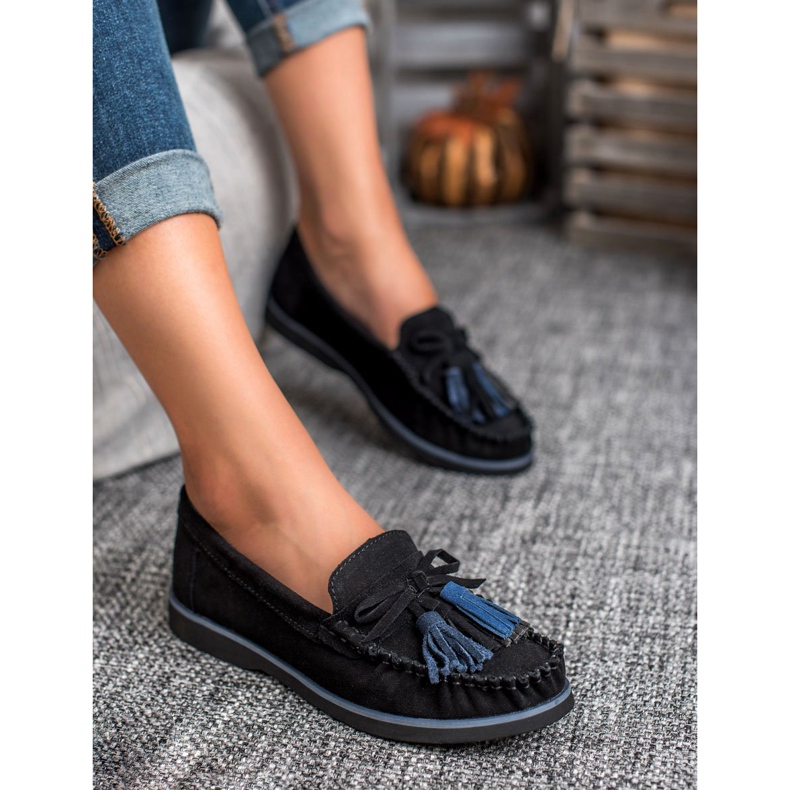 Filippo Leather Loafers With Fringes black 2