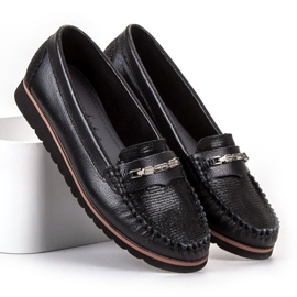 Filippo Comfortable Leather Loafers black 1