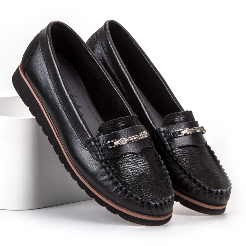 Filippo Comfortable Leather Loafers black 1