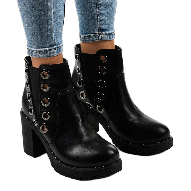 Black ankle boots with D37-5 studs 1