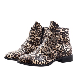 Leopard boots fastened with 7-X7185C buckles black multicolored 3