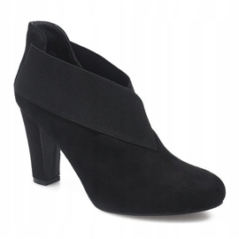 Suede Booties On A Post 7-206 Black 2