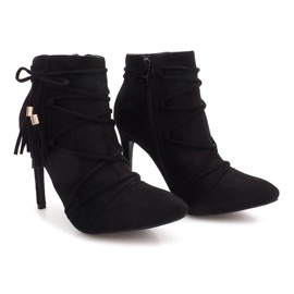 Boots On High Heel Suede LL9220-1 Black 1