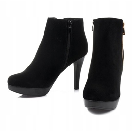 Boots On High Heel J0081-1 Black Zipper 1