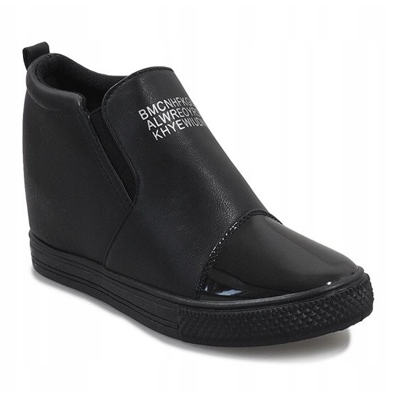 Black sneakers on the wedge DD408-1 1