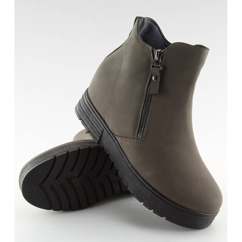 Gray boots on a hidden wedge SJ657 Dark Gray grey 2