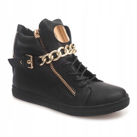 High-top Sneakers With A Zipper 3346 Black yellow 1