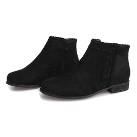 Suede Booties Jodhpur 100-602 Black 2