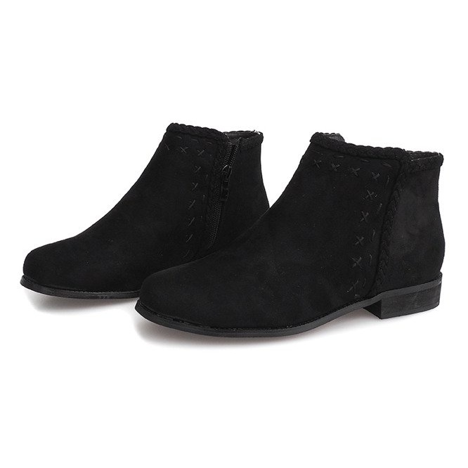 Suede Booties Jodhpur 100-602 Black 2