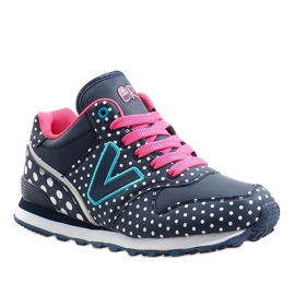 Navy blue sports shoes B1573-3 grey 1